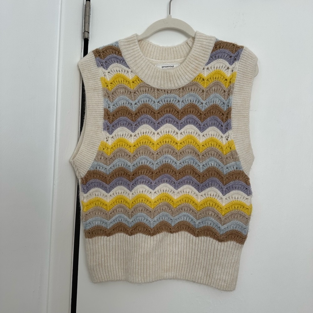 Promod Multicolor Knit Sweater Vest